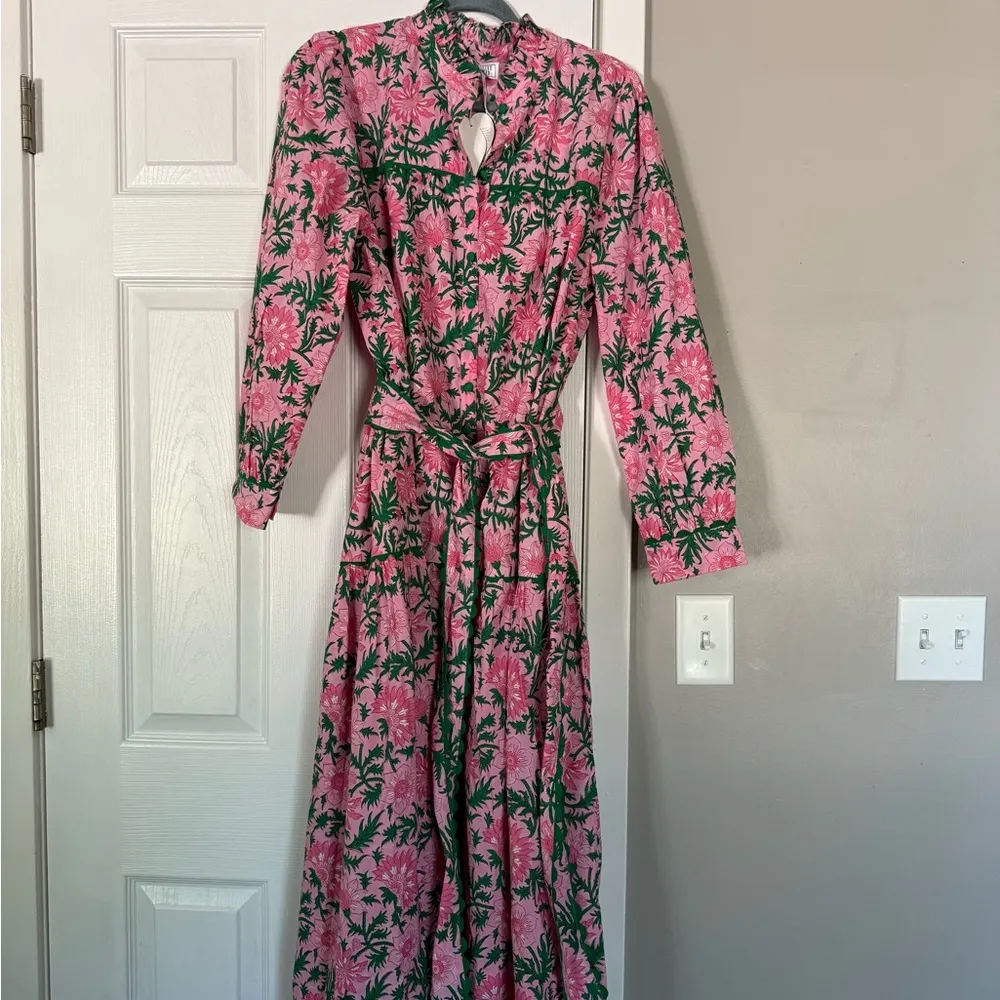Pink City Prints Tuckernuck Margot Maxi Dress Bubblegum Rose Gardenia Floral NWT Size XL - Image 2