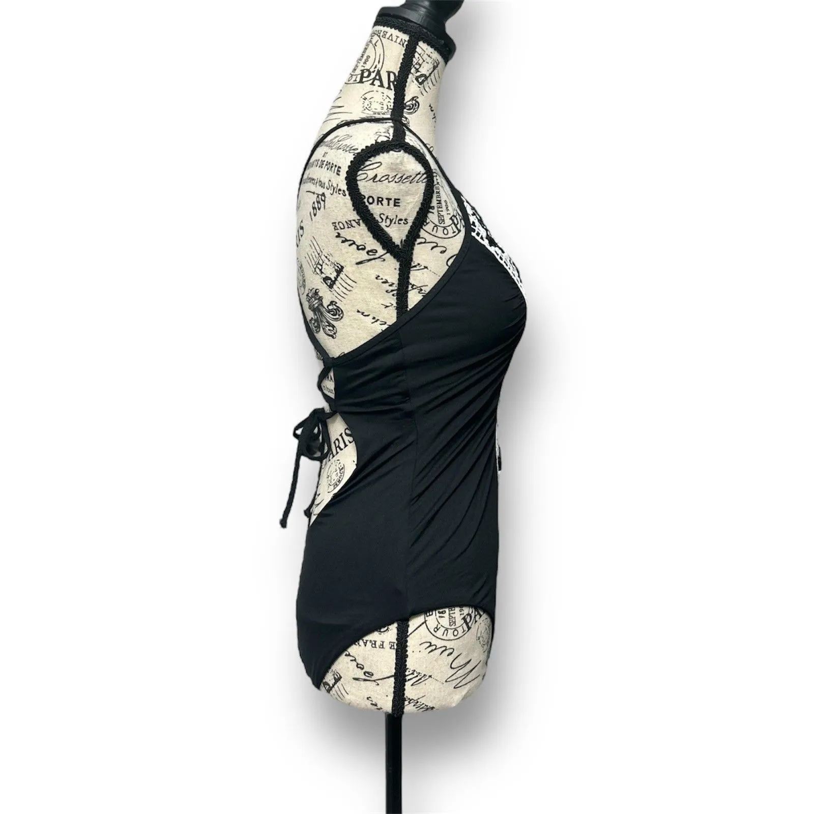 New BECCA by Rebecca Virtue Delilah Clare Plunge One-Piece Black Swimsuit Size L - Image 4