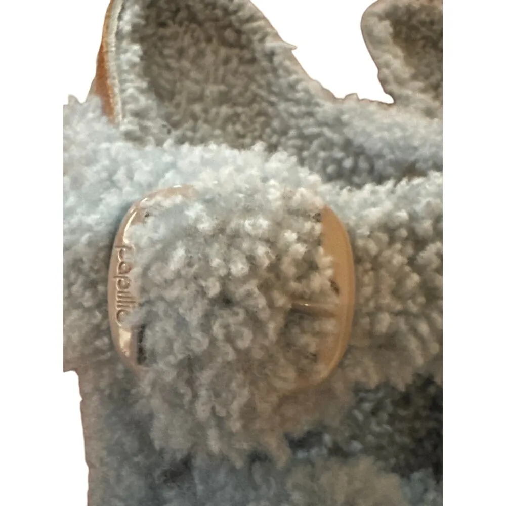 New, no tags Papillio by Birkenstock Women's 41 US 11 Fuzzy Plush Blue Sandals - Image 8