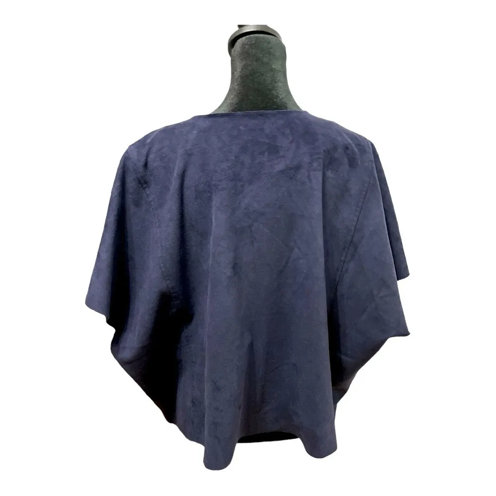 Chico's New Chico's navy faux suede waterfall jacket Size
1 = US 8 or Medium - Image 4