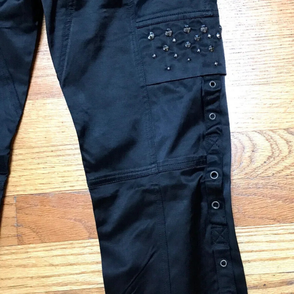 Punk Rave Black Studded Gothic Steampunk Metal Cosplay Visual Kei Pants Size XL - Image 8