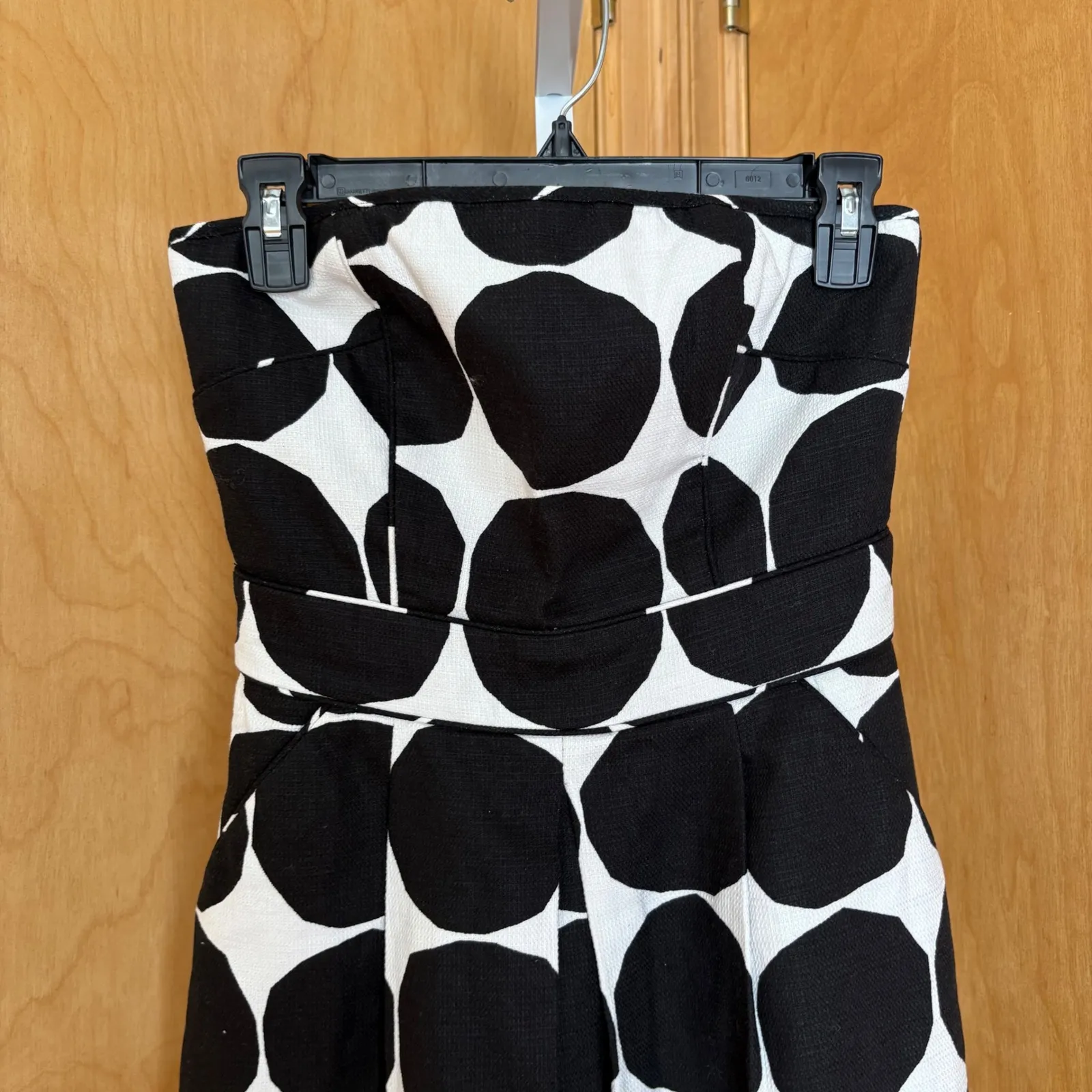 Banana Republic Marimekko Black White Polka Dot Strapless Dress Size 2 - Image 2