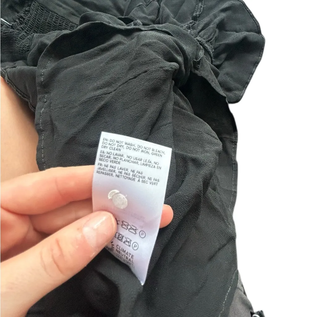 Reformation Aviana Dress Black Sweetheart Neckline Ruffle Bottom Mini Size 2 - Image 13