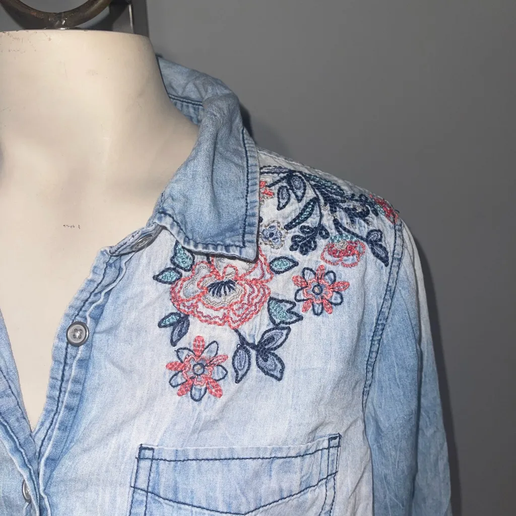 Embroidered Denim Button - Image 2