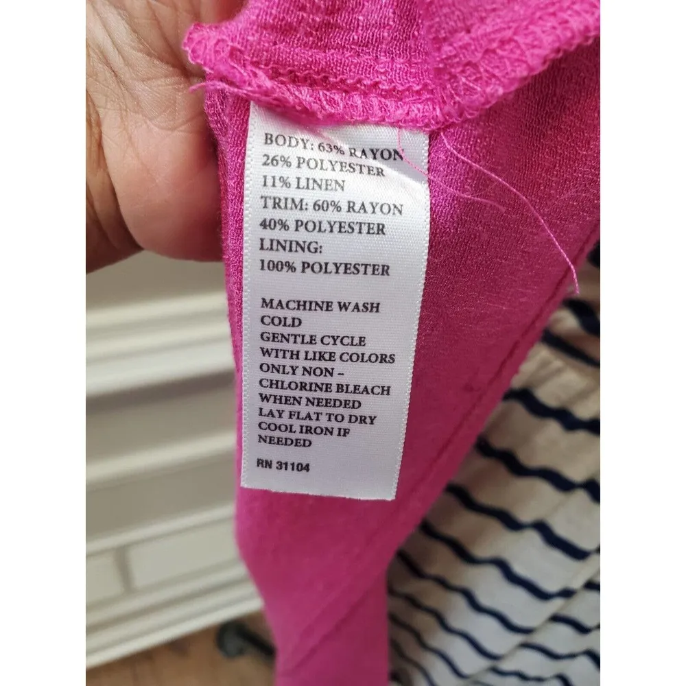 Red Camel Women's White Striped Rayon Scoop Neck Sleeveless Long Maxi Dress S - Image 9