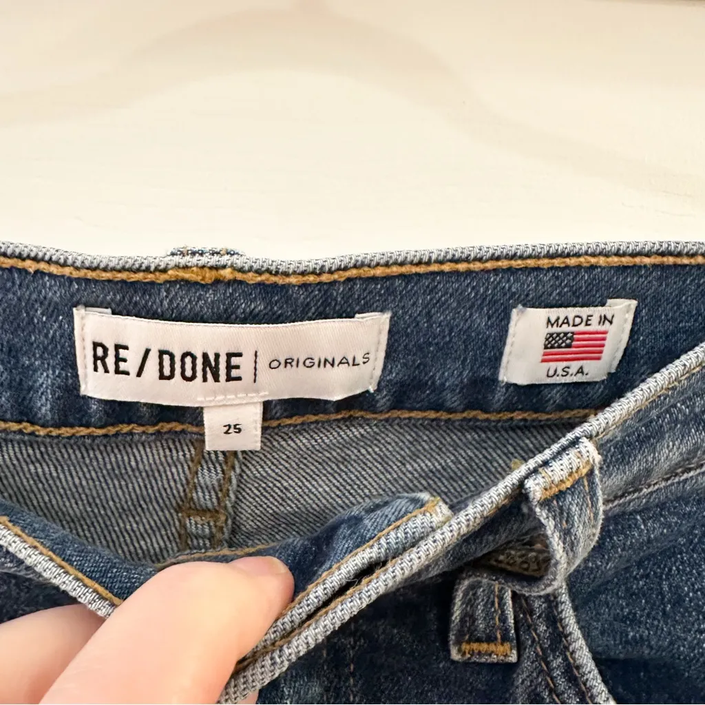 RE/DONE Originals 90s High Rise Ankle Crop in Mid 70s Blue sz 25 - Image 8