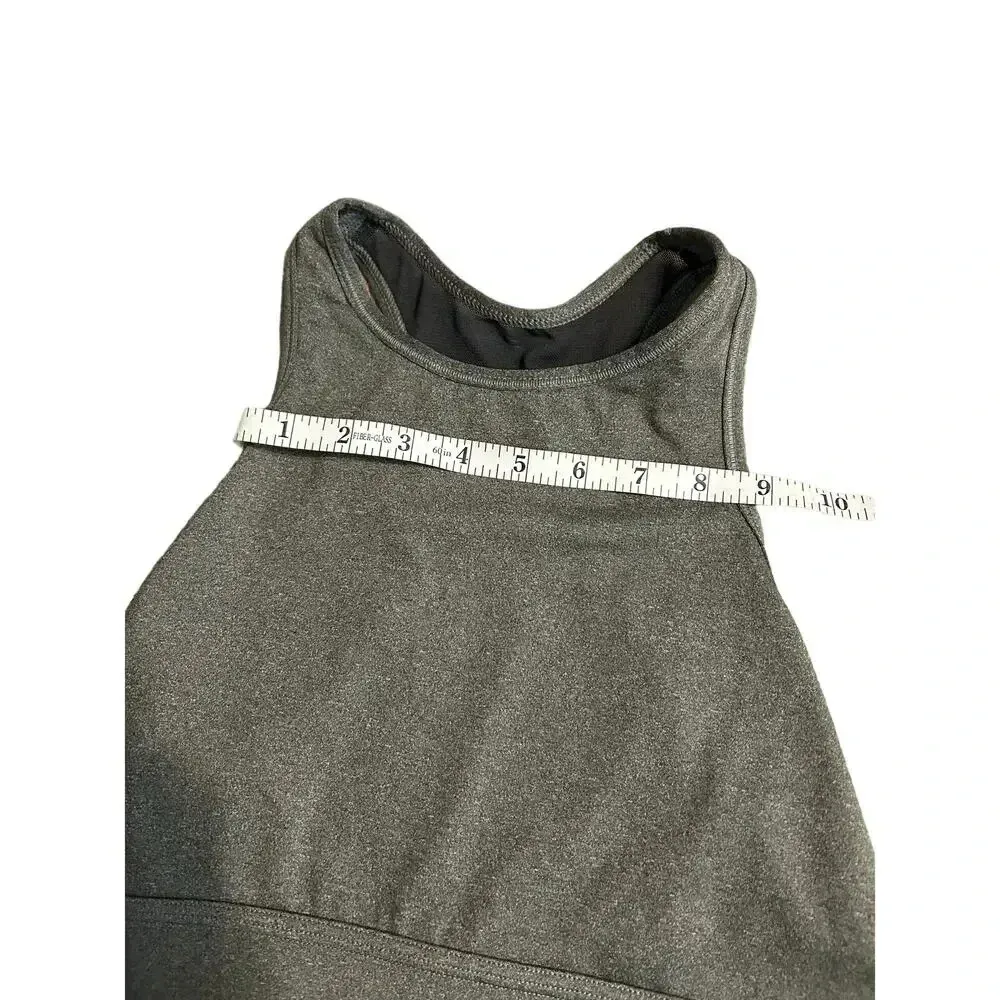 Nike Sports Bra Cropped Tank Size Large Gray Athleisure Workout Active Swoosh - Image 6