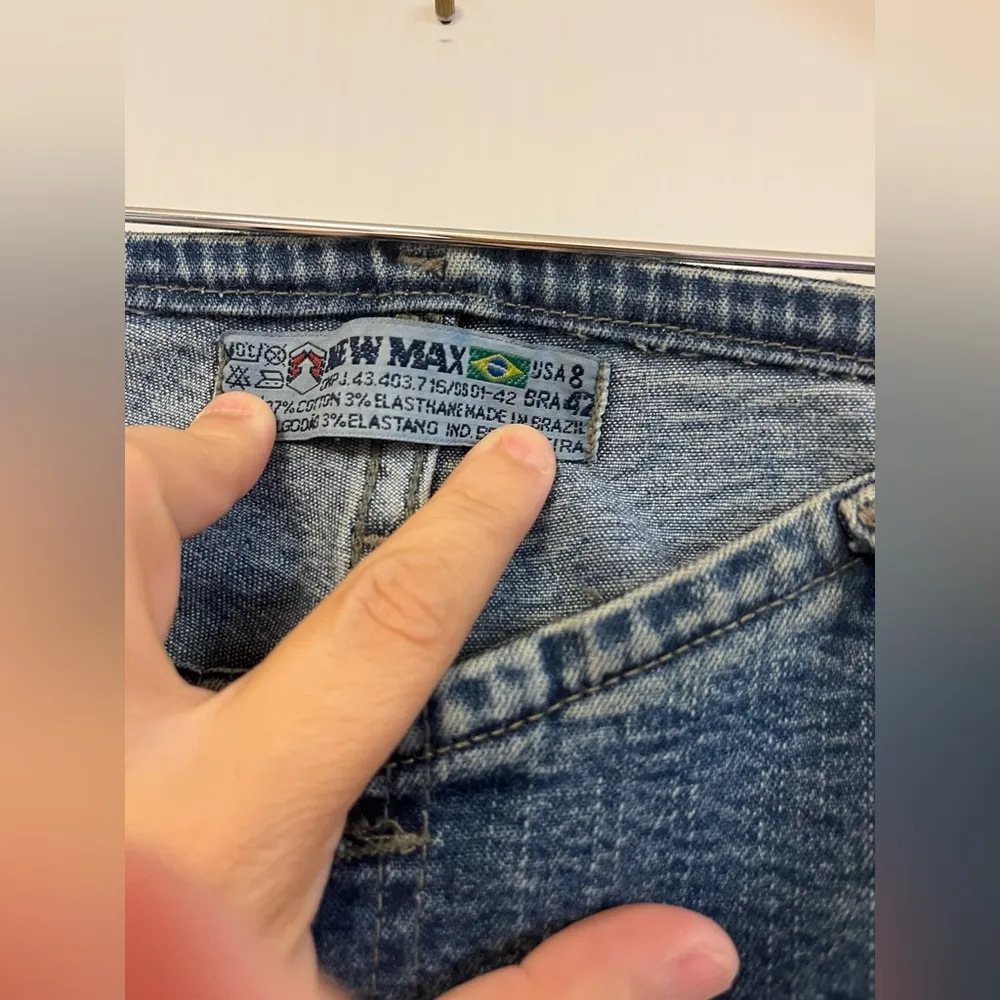 New Max Y2K 2000s Low Rise Flare Jeans – Embroidered Going Out Club Denim Size 8 Blue - Image 5