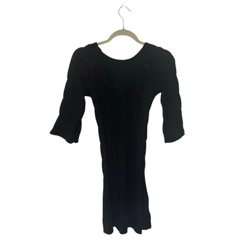 Roxy  Black Cable Knit Sweater Dress XS - Image 3