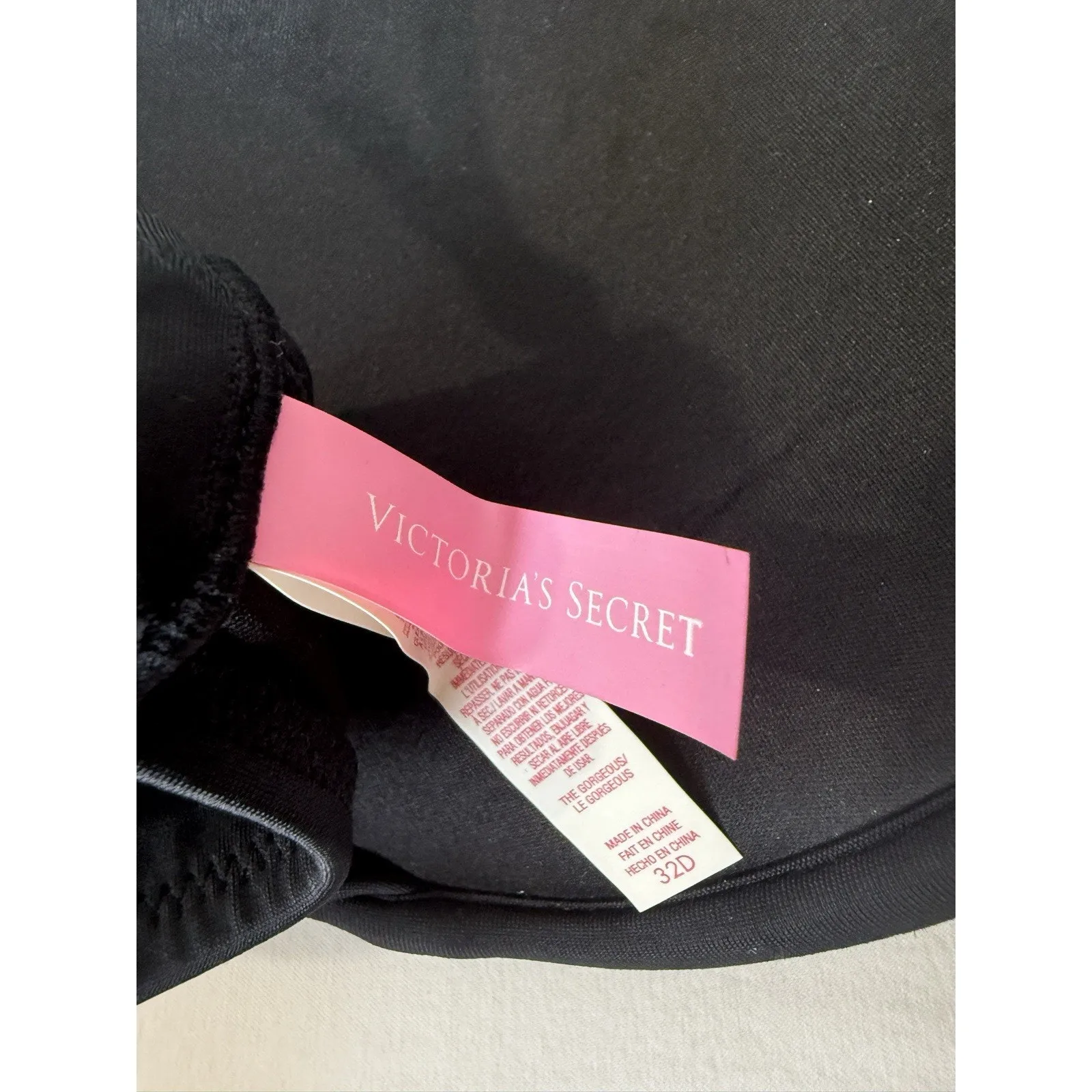 Victorias Secret The Gorgeous Padded Push Up Bikini Top 32D Black Embellished - Image 11