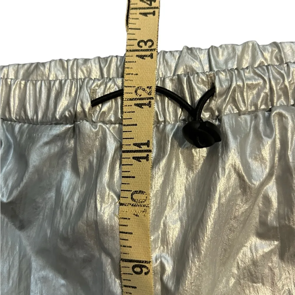 Sincerely Jules silver nylon cargo parachute pants size large nwt - Image 6