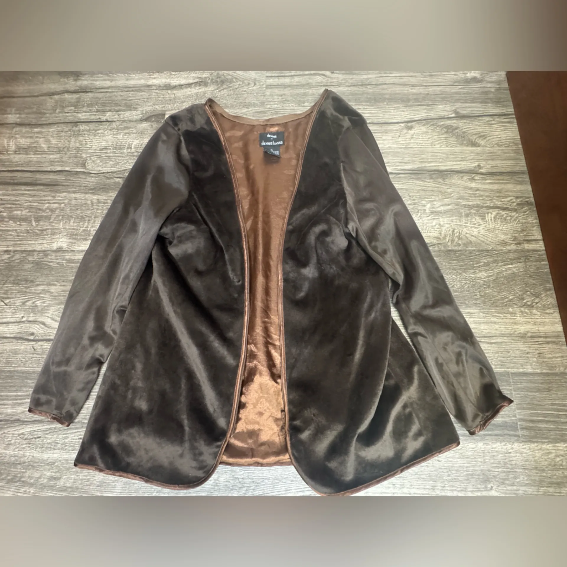 Dennis Basso Chocolate Velvet Blazer - Image 2