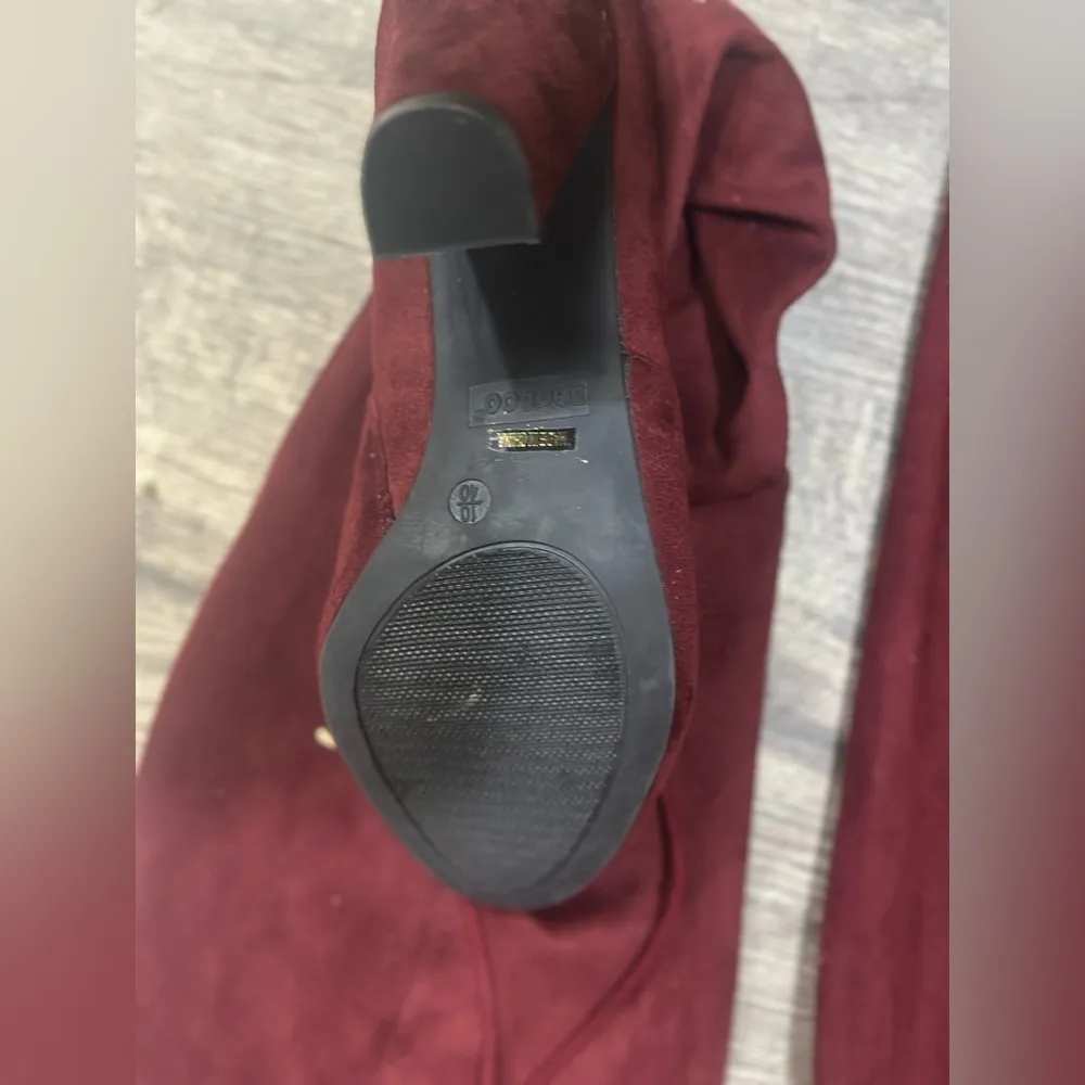 BAMBOO Red Over-the-Knee Boots with Suede Finish - Image 7