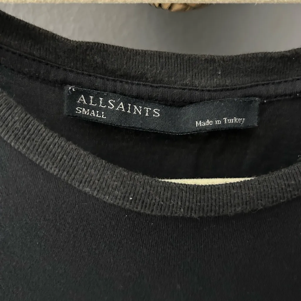 All Saints Black Sheer Midi Dress - Image 2