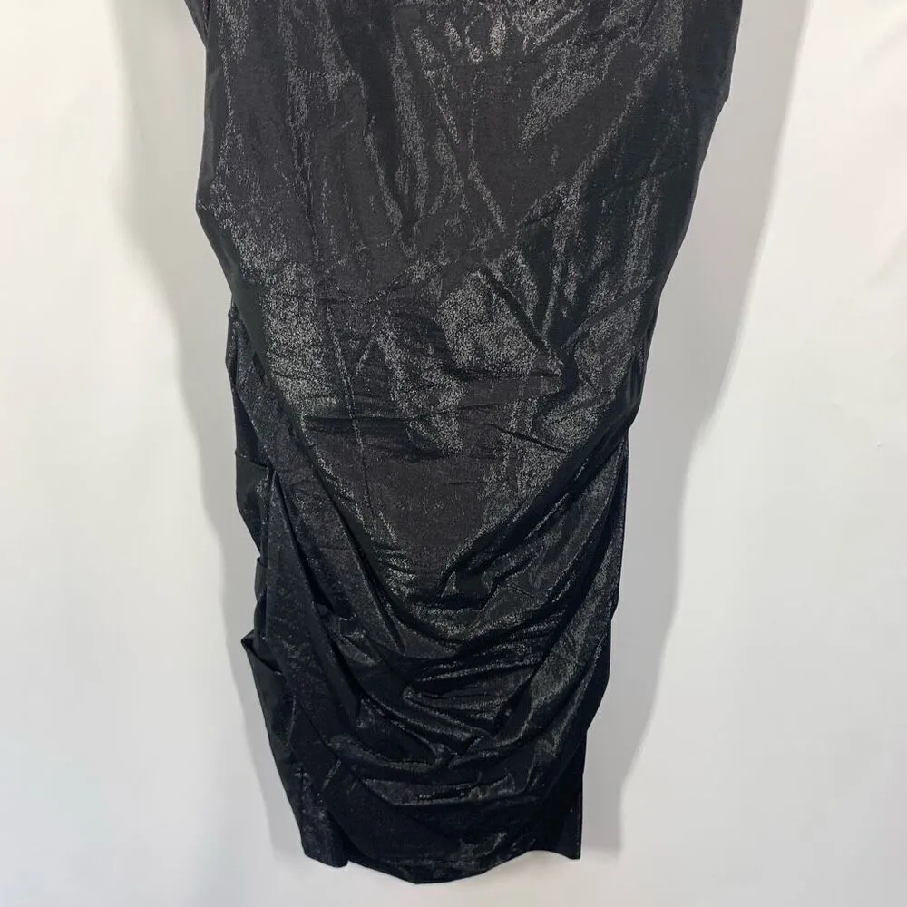 Nicole Miller Collection black gathered dress party prom size 10 - Image 2