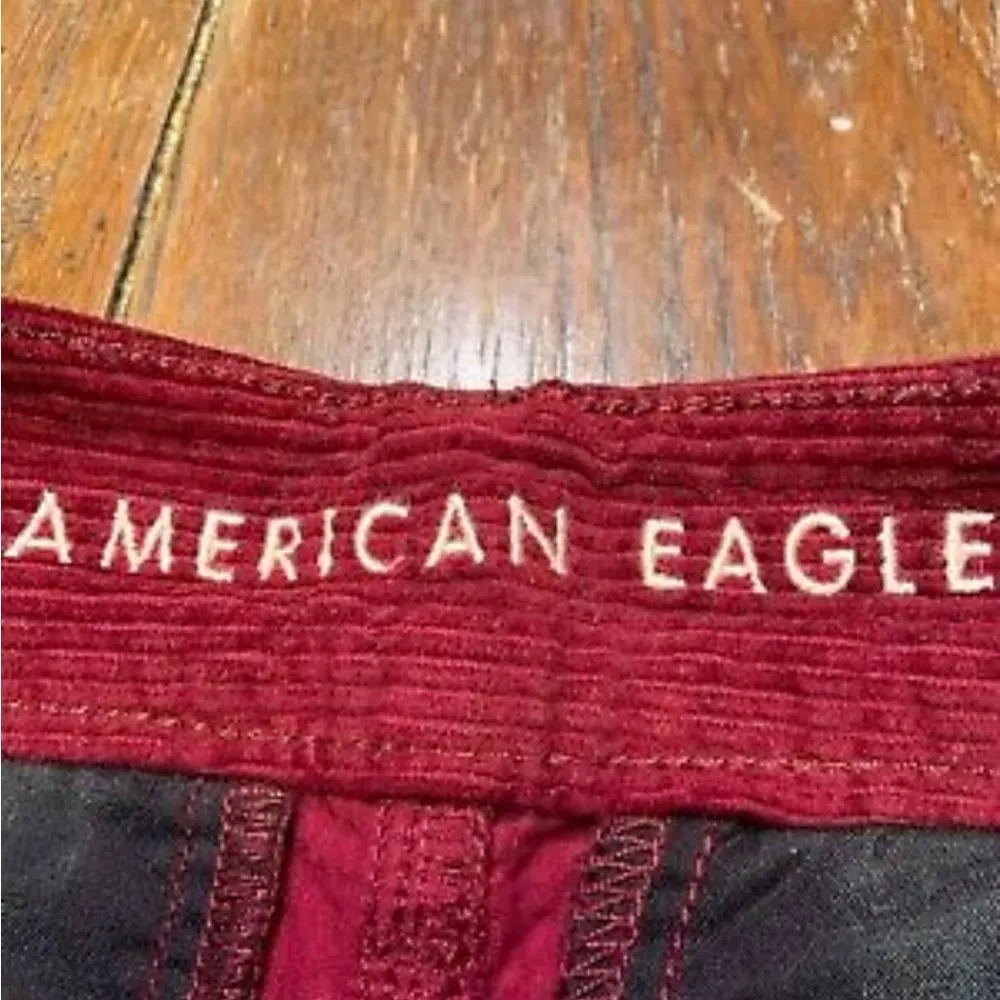 Women/Juniors Burgundy Corduroy American Eagle Skirt Hi-rise, A-line.  Size 2 - Image 2