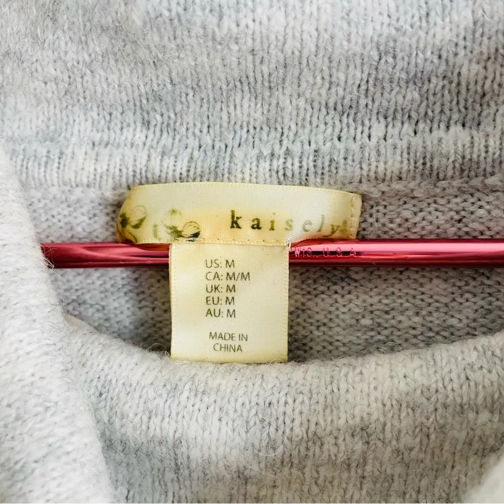 Anthropologie Kaisley Alpaca Blend Oversized Cowl Neck Sweater Grey size M - Image 8