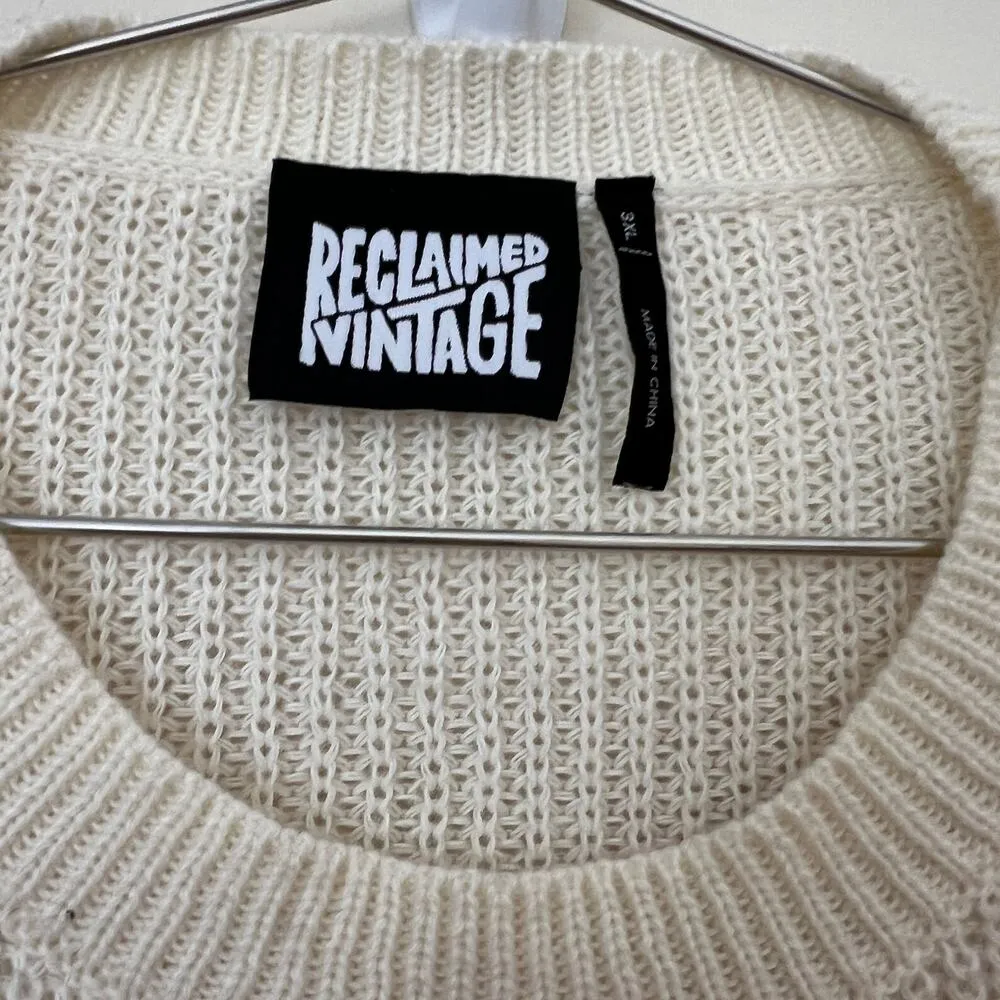 Reclaimed Vintage Unisex Knit Printed Sweater in Pink Tie Dye Size 3XL - Image 3