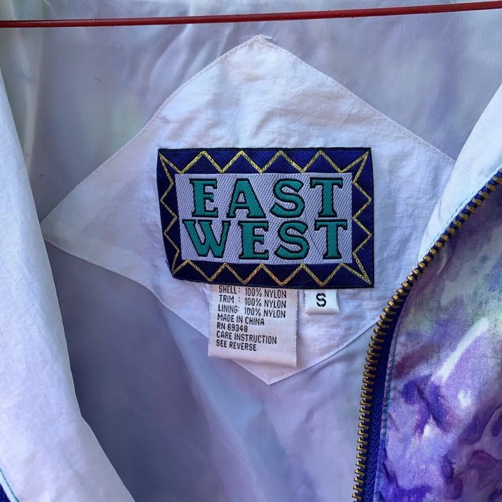 Vintage 80s 90s windbreaker track suit East West Purple - Image 3