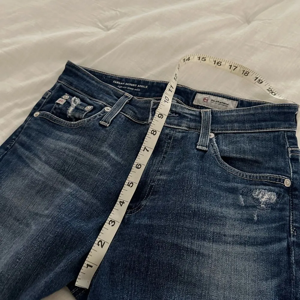 AG Adriano Goldschmied Women’s 27 Blue Distressed Farrah Skinny Ankle Jeans - Image 7