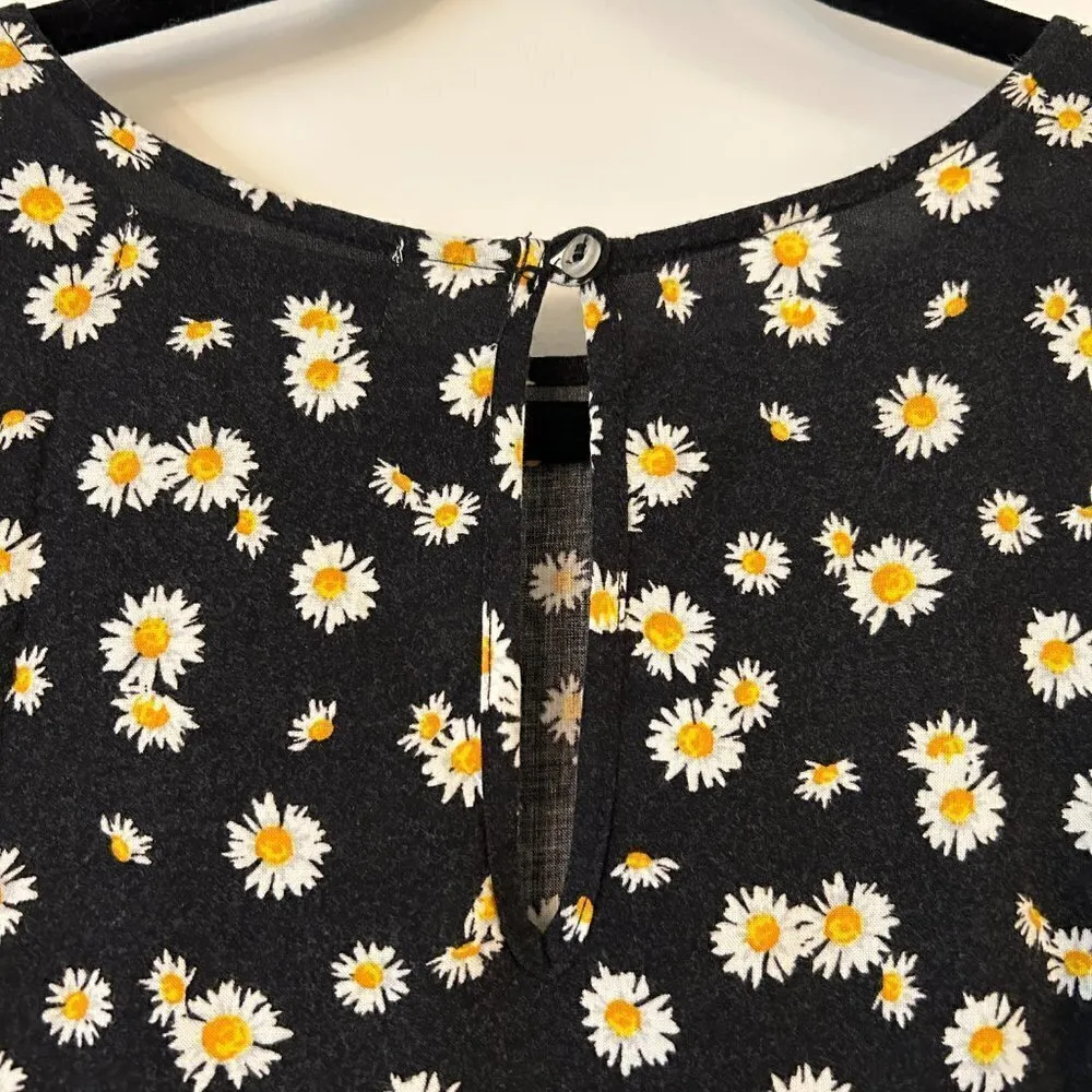 Abercrombie & Fitch Black Daisy Print T-Shirt Tunic Dress Size XS - Image 6