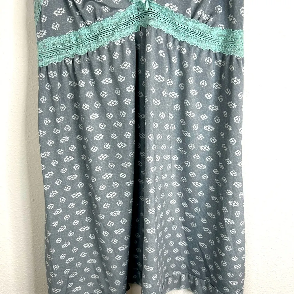 XOXO Gray Lace Trim Babydoll Nightie Sleep Dress Small Adjustable Straps Cute - Image 5