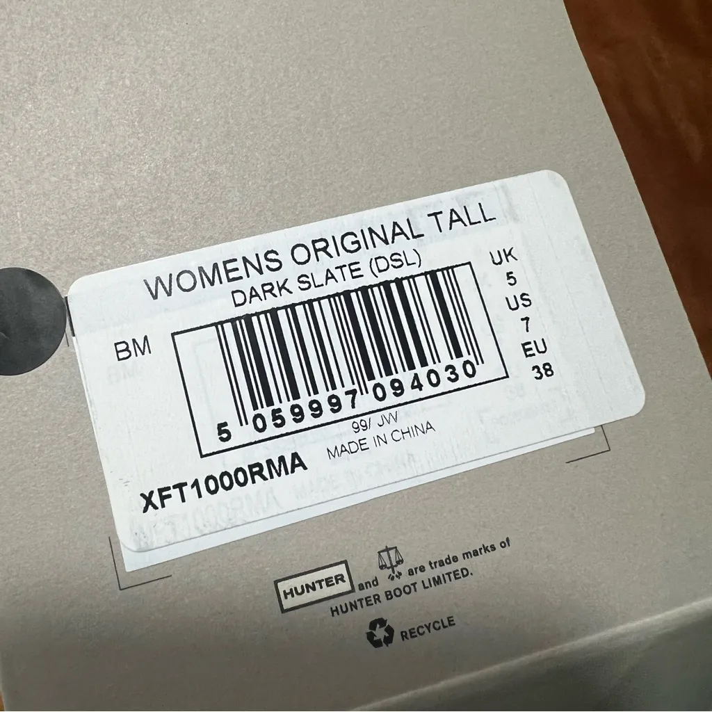 New Hunter Original Tall Matte Dark Slate Boots size 7  Classic - Image 5