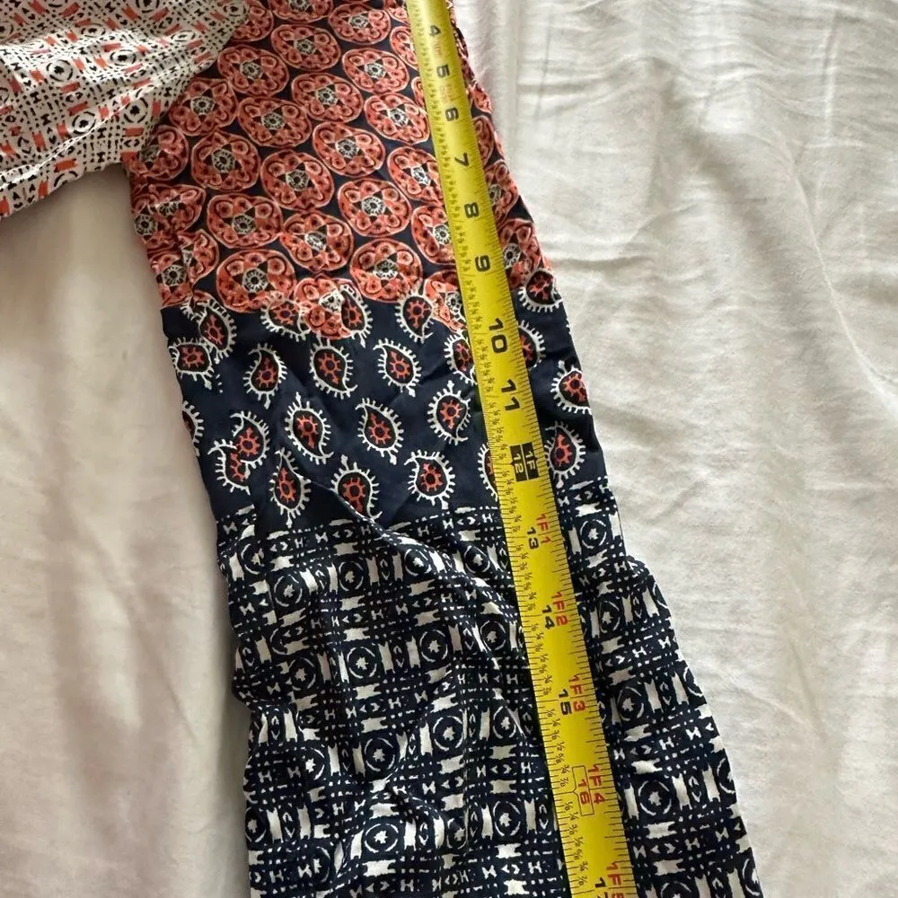 Zara Basic Moroccan Printed Blue/ orange pattern Tunic Dress Size Small - Image 9