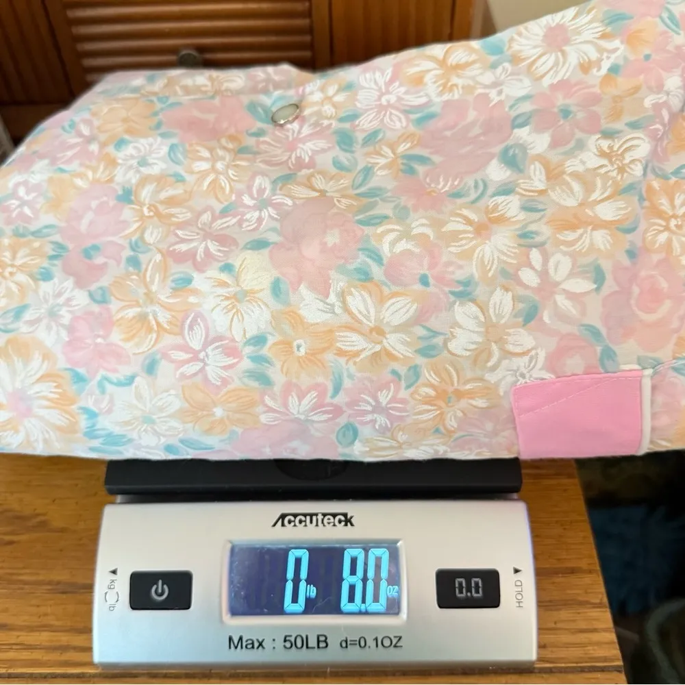 Vintage Ventura Pearl Snap Floral Housecoat Pink Trim Pockets Women’s Size Small - Image 10