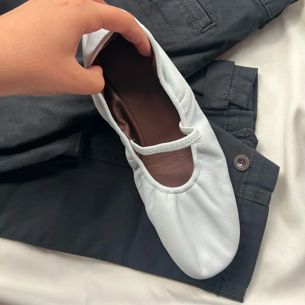 REFORMATION BLUE BUFFY RUCHED BELLET FLAT ✨🩰 - Image 6