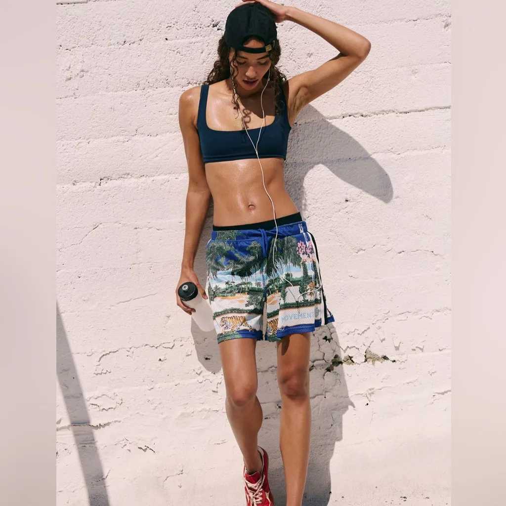 Free People Movement Palm Court Venice Mesh Printed Shorts Large NWT - Image 14
