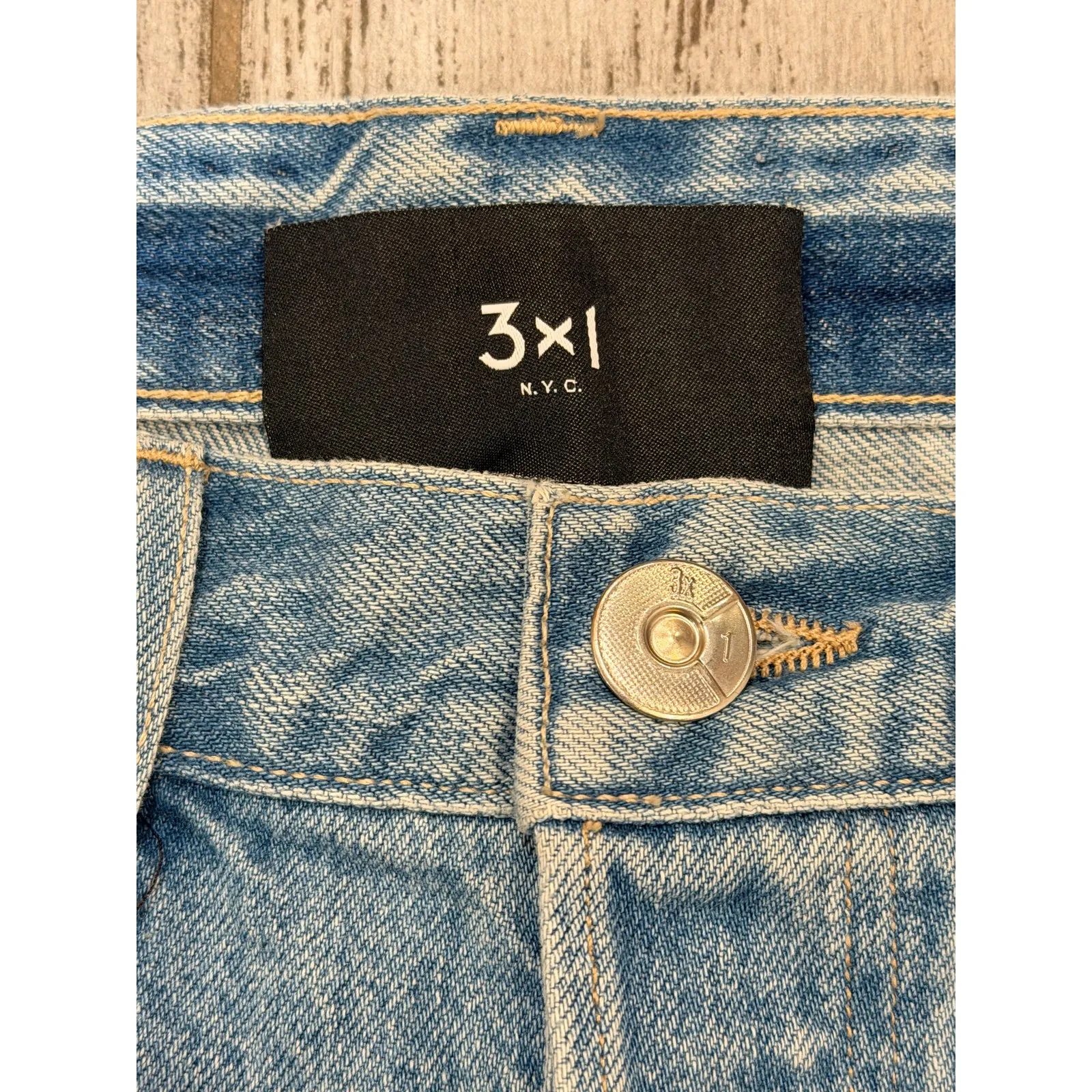 3x1 NYC Denim Shorts Womens 25 Blue Jean Distressed Raw Hem Button Fly - Image 3