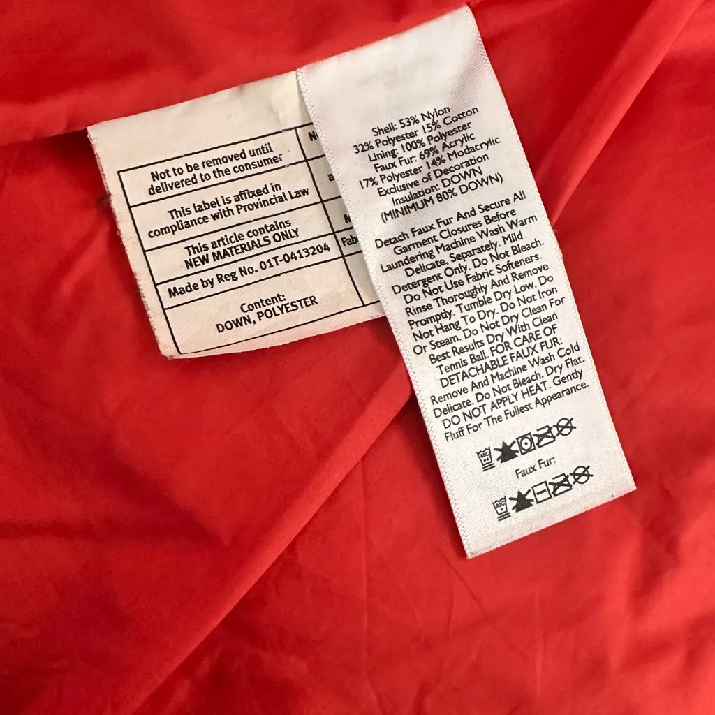 Eddie Bauer Down Puffer Vest Women’s PS Hooded Zip Front Faux Fur Trim Taupe - Image 7