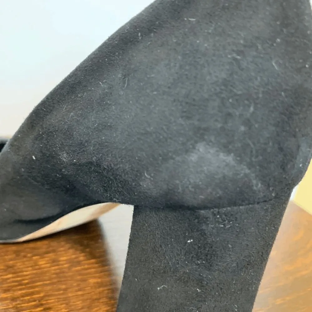 Vero Cuoio Cordani Women's Pump Block Heels Suede Black Round Toe EU 38.5 - Image 3