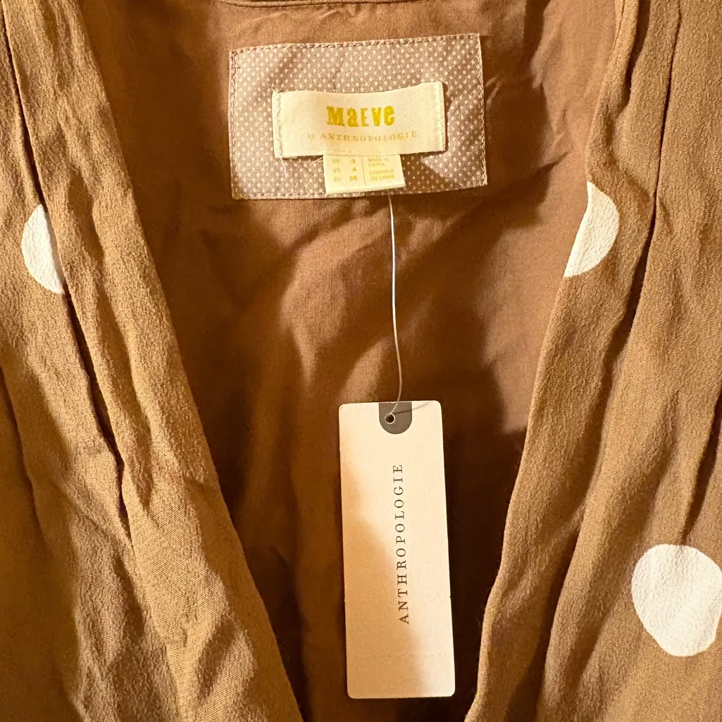 NWT Anthropologie Maeve Bernice Polka Dot Wrap Dress - Image 3