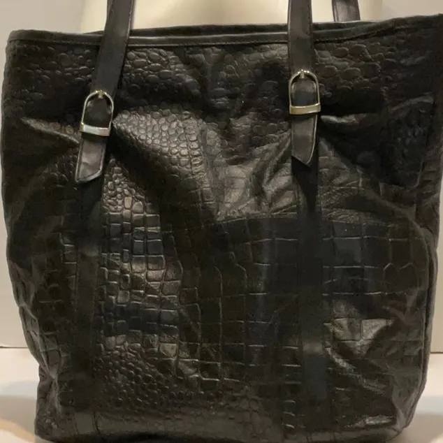 Black Genuine Lleather Tote Bag/ Purse - Image 3