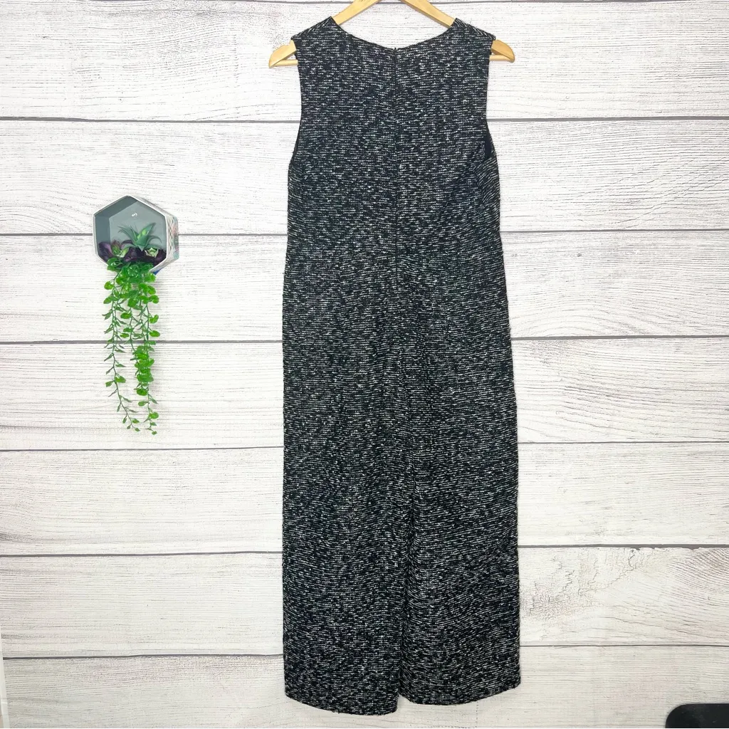 Zara Woman Black & Gray Textured Tweed Wide Leg Jumpsuit Size Medium - Image 6