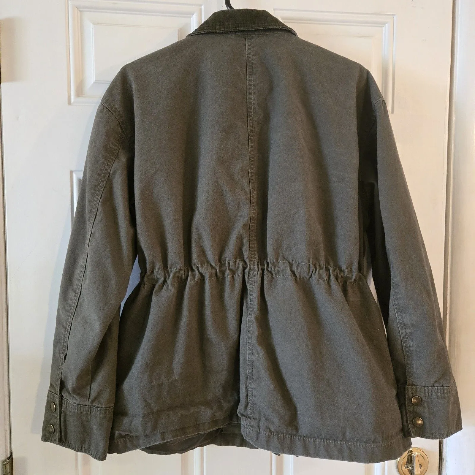 Universal Thread Chore Jacket Women's Large Oversized Corduroy Collar Military - Image 4