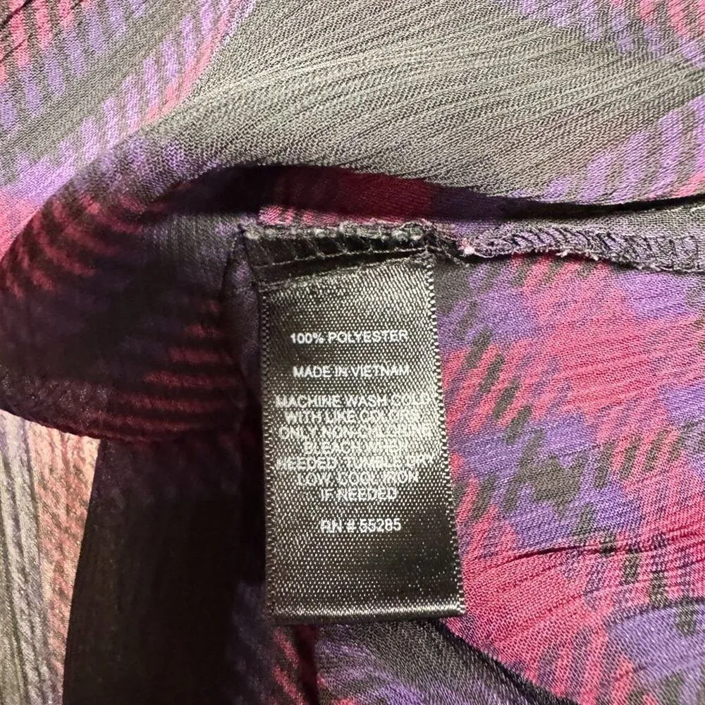 Express - Semi Sheer Plaid Blouse in Red & Blue - Image 4