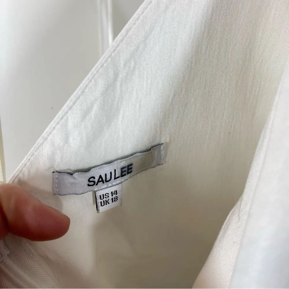 Revolve SAU LEE Jolene Dress in white 100% cotton Grecian goddess size 14 resort - Image 3