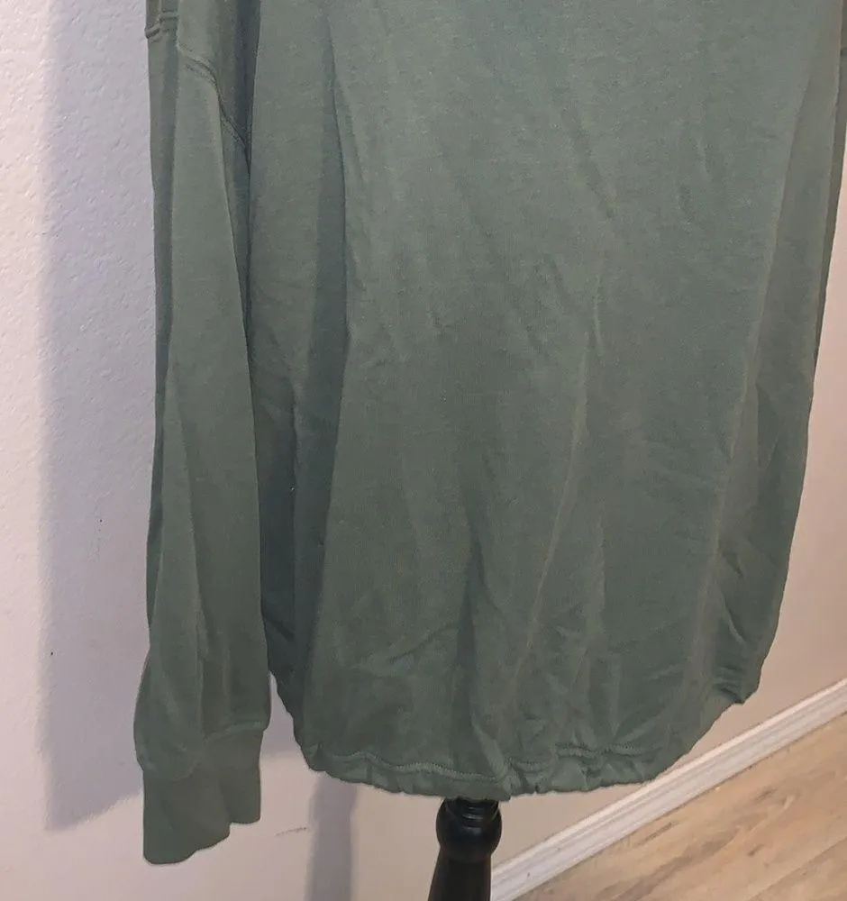 Old Navy  green key hole lace up back long sleeve pullover sweater - Image 3