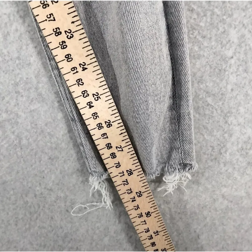 Zara Blk/Gry Wash Distressed Skinny Tapered Frayed Denim Jeans Women's S B25 (1) - Image 6