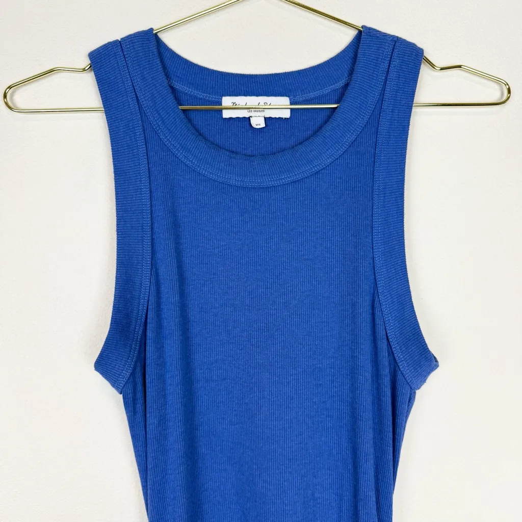 Michael Stars Wren Dress Blue Ribbed Bodycon‎ Sleeveless Midi Dress Size XS - Image 3