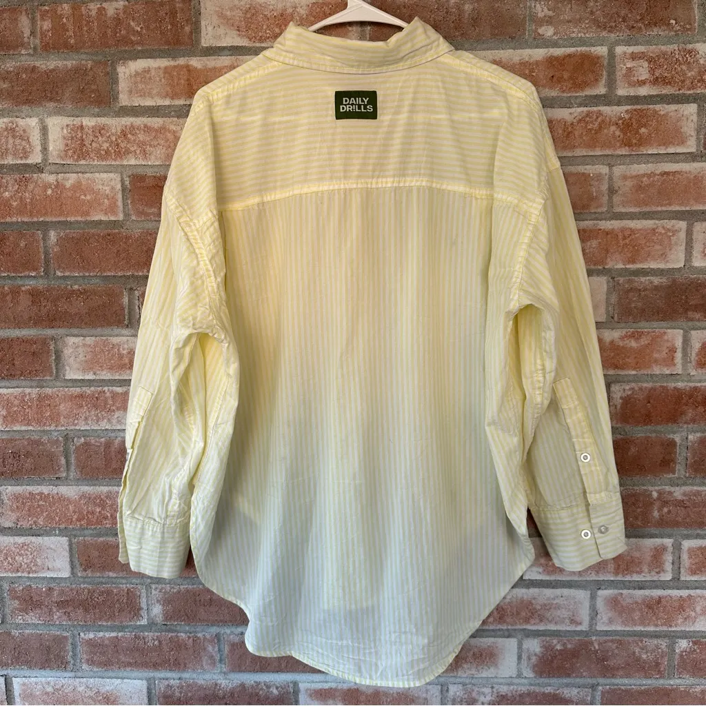 Daily Drills Oversized Medium Large Oversized Button Shirt Down Butter Yellow - Image 7