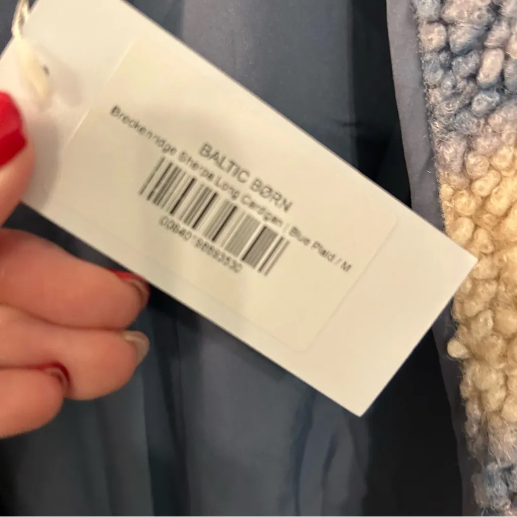 Baltic Born New Breckinridge windowpane sherpa lined maxi coat cardigan - Image 5