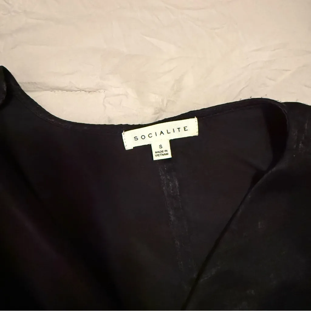 Socialite Black Sateen Top - Image 4