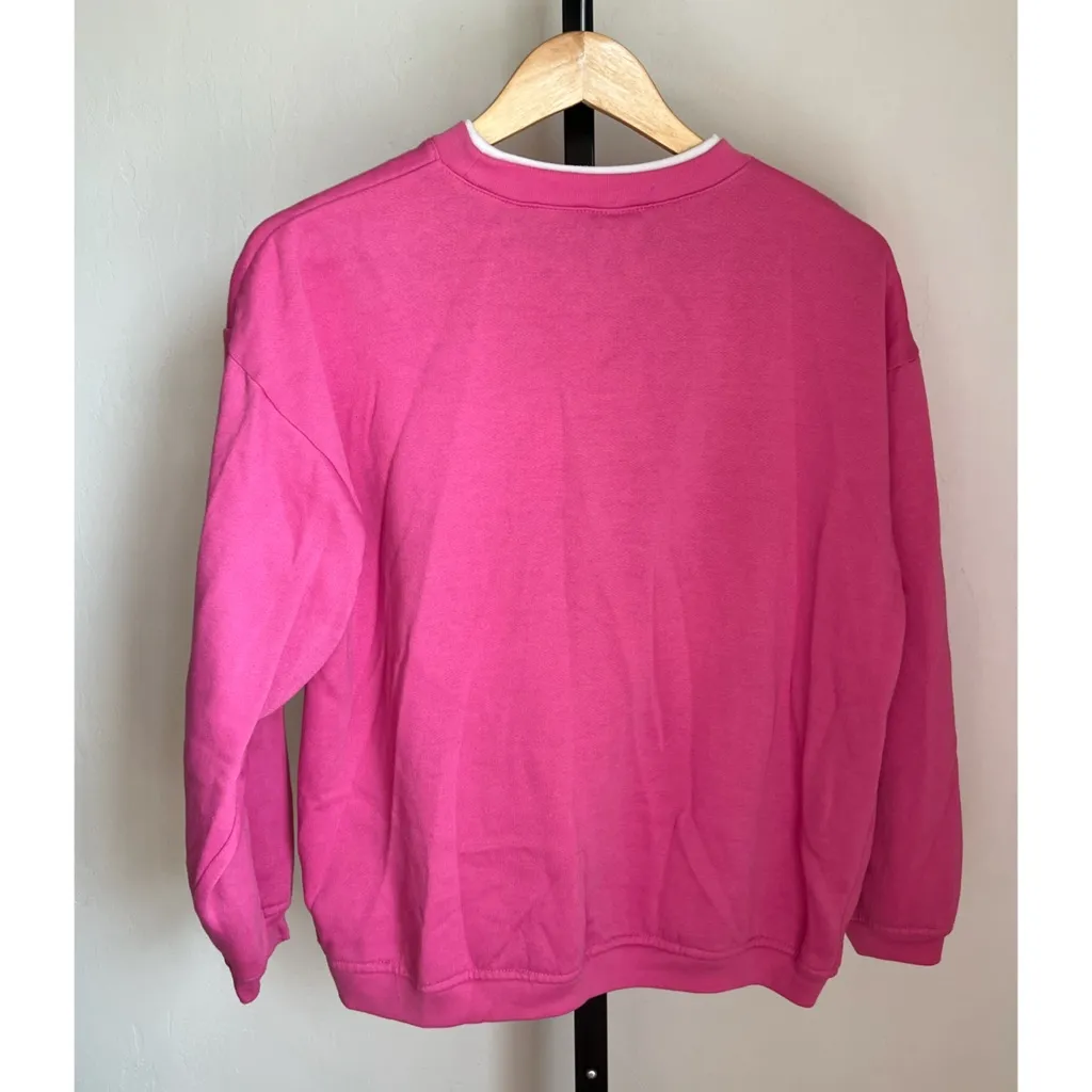 Vintage Basic Editions Pink Bird Birdhouse Crewneck Black Size M - Image 2