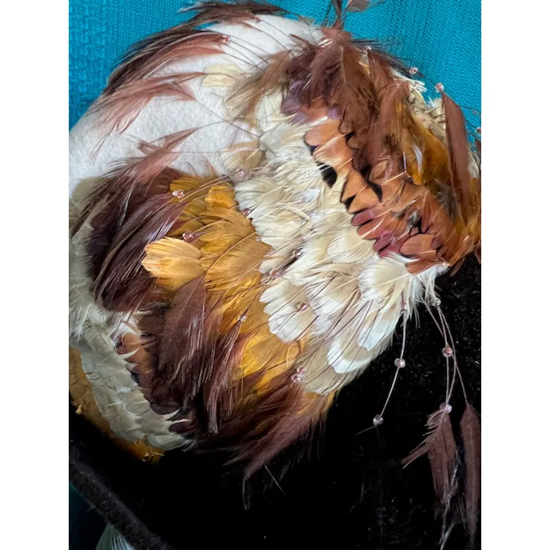 Originals by Mr josephs hat felted wool wide brim feathered Brown - Image 4