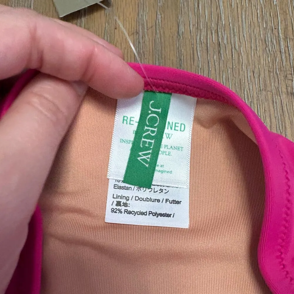 J. Crew Bright Pink Hallie Bikini Bottom XS Vacation High Rise Beach Pool Vacay - Image 8