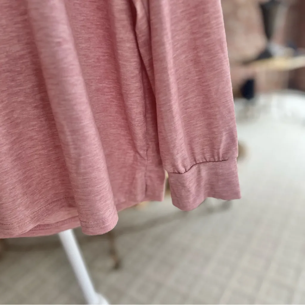 Top Whispering Words Of Wisdom Pink Butterfly Graphic Long Sleeve T-shirt L - Image 5